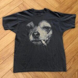 Chihuahua Smoking Cigarette Funny Dog T-Shirt